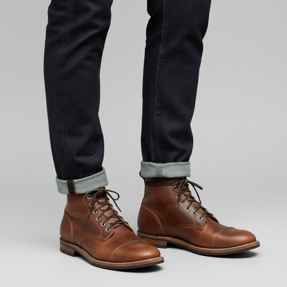 Men's Classic Ankle Work Boots | Durable Lace-Up Design