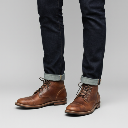 Men's Classic Ankle Work Boots | Durable Lace-Up Design