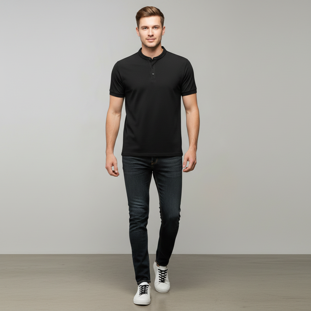 Men's Elegant Long Sleeve Polo | Classic Casual Style