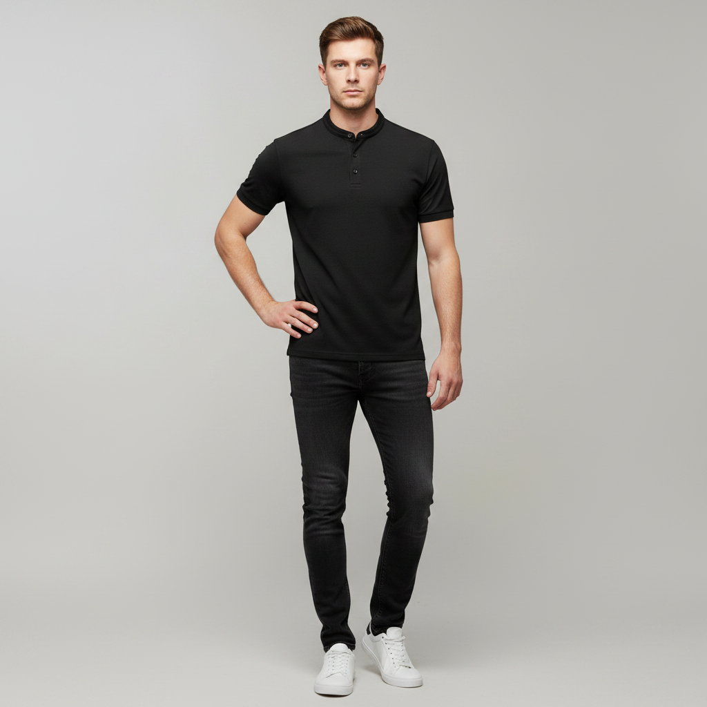 Men's Elegant Long Sleeve Polo | Classic Casual Style