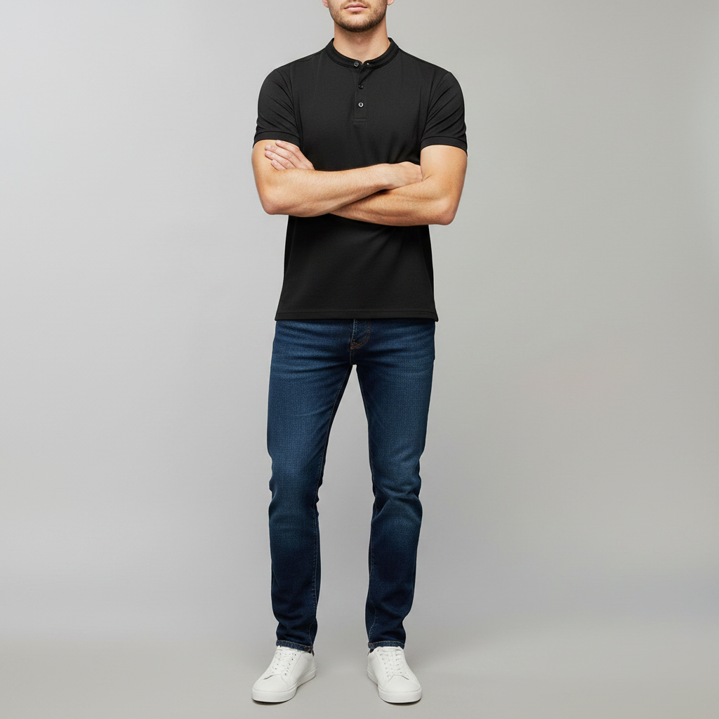 Men's Elegant Long Sleeve Polo | Classic Casual Style