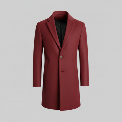 Men's Long Overcoat | Notched Lapel Winter Coat