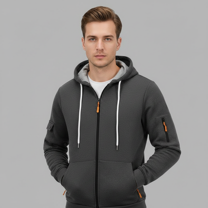 Men's Utility Zip-Up Hoodie | Casual Sweatshirt for Men