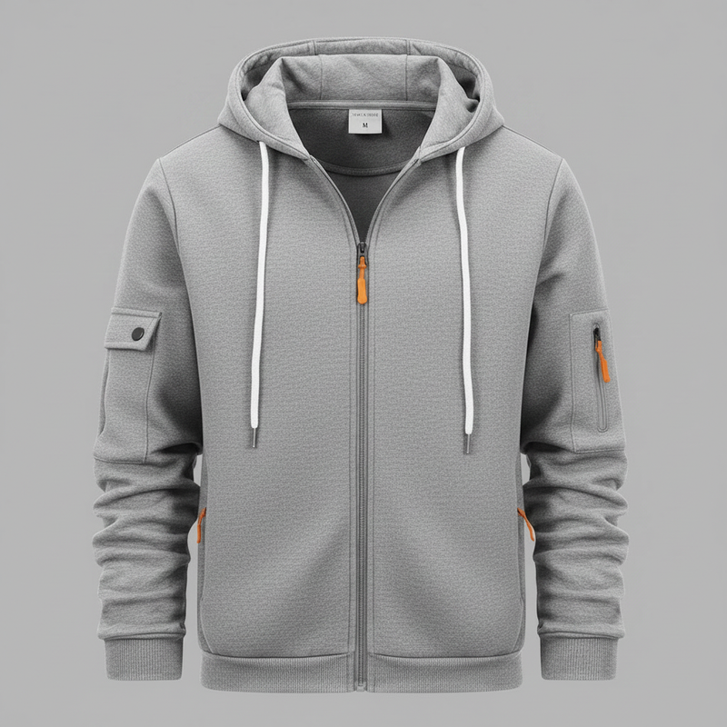Men's Utility Zip-Up Hoodie | Casual Sweatshirt for Men
