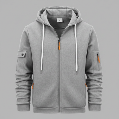 Men's Utility Zip-Up Hoodie | Casual Sweatshirt for Men