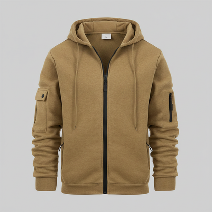 Men's Utility Zip-Up Hoodie | Casual Sweatshirt for Men