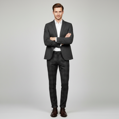 Sasha Checked Chinos | Men's Trousers for Casual Wear