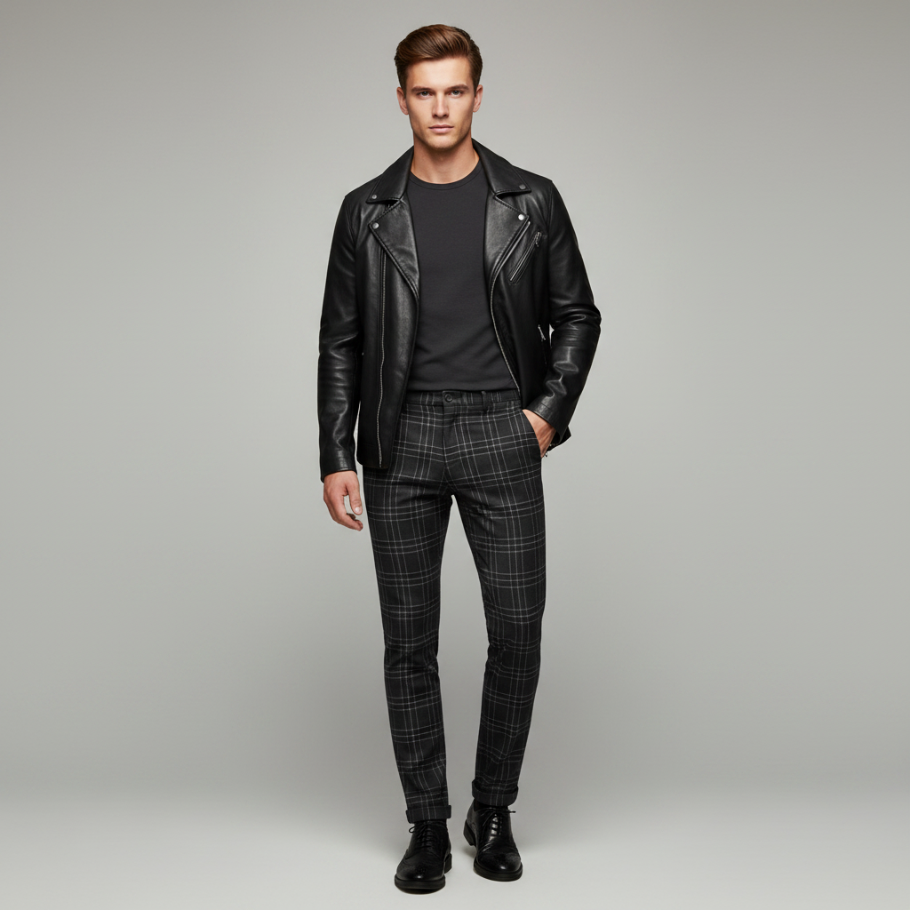 Sasha Checked Chinos | Men's Trousers for Casual Wear