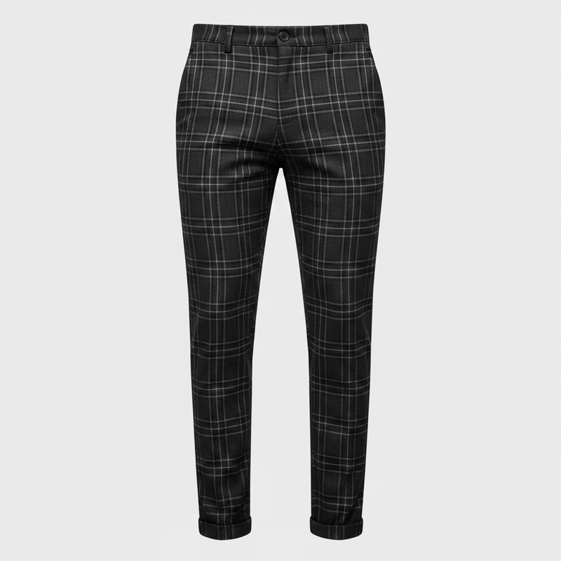 Sasha Checked Chinos | Men's Trousers for Casual Wear