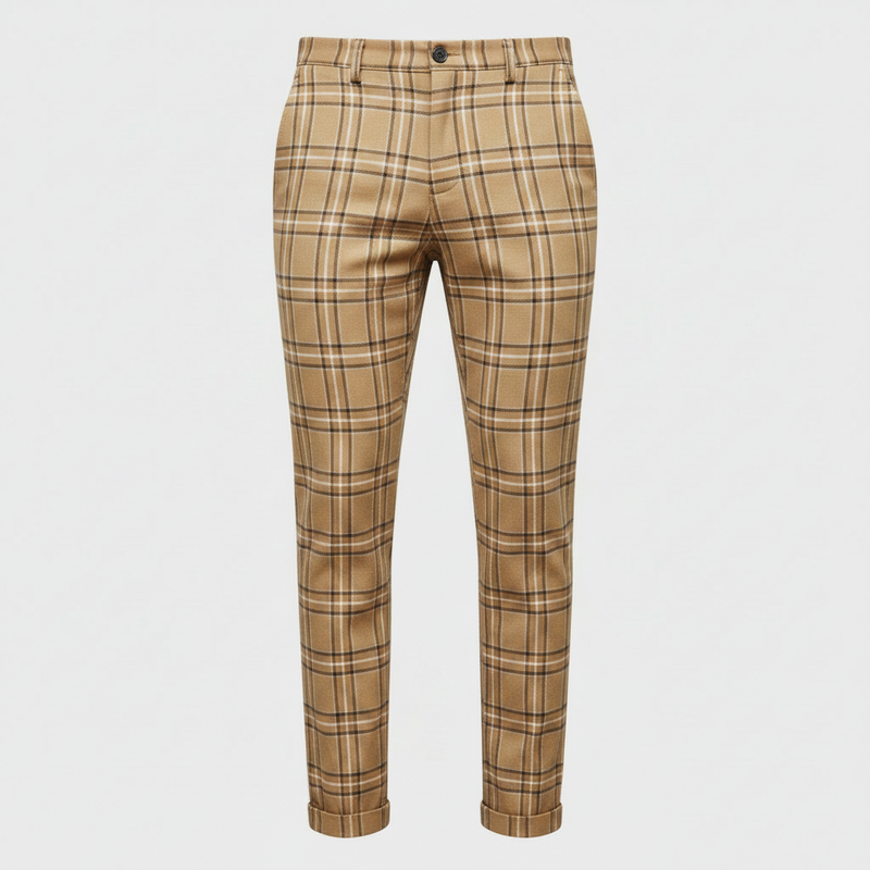 Sasha Checked Chinos | Men's Trousers for Casual Wear