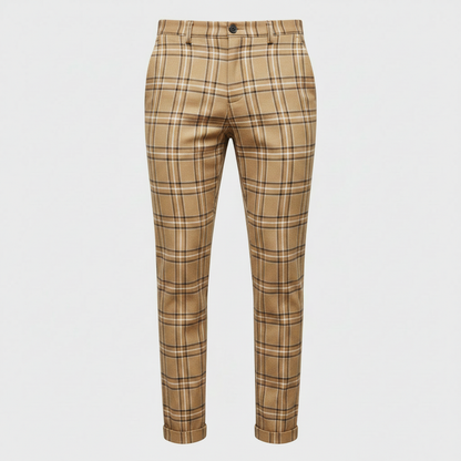 Sasha Checked Chinos | Men's Trousers for Casual Wear