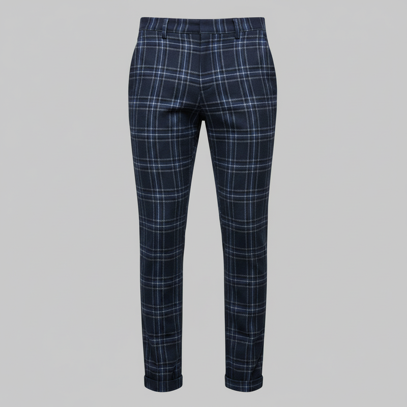 Sasha Checked Chinos | Men's Trousers for Casual Wear