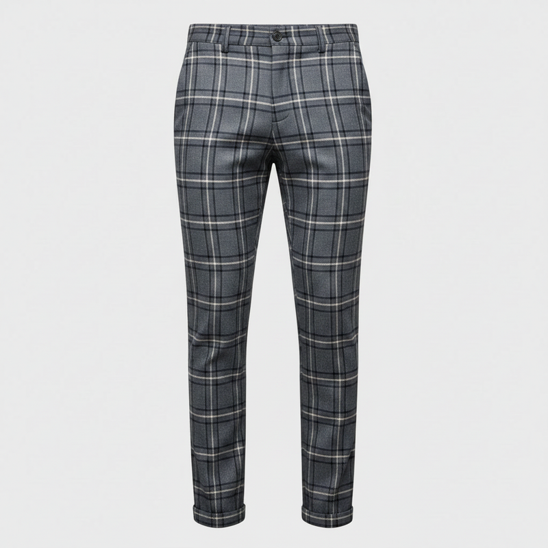 Sasha Checked Chinos | Men's Trousers for Casual Wear